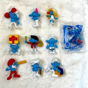 LOT of 10 McDonalds Happy Meal Smurf Figurines